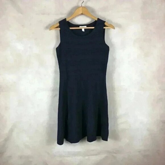 CHARTER CLUB Fit & Flare Ribbed Knit Black Dress P/S - Picture 8 of 12